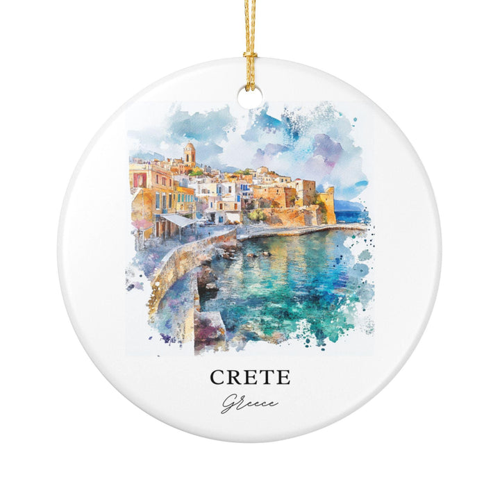 Crete Greece Ornament: Unique Crete Souvenir, Crete Xmas Decor, and Authentic Crete Greece Gift