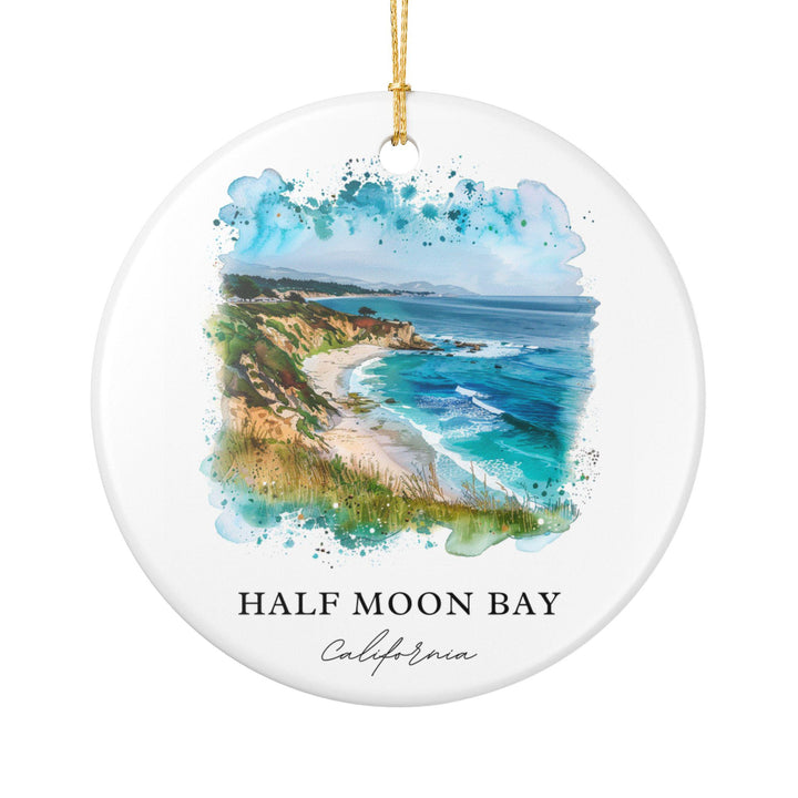 Half Moon Bay Ornament: Unique Half Moon Bay Souvenir, California Xmas Decor, and Authentic Half Moon Bay Gift