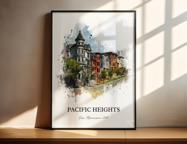 Pacific Heights, California – Watercolor Art Print