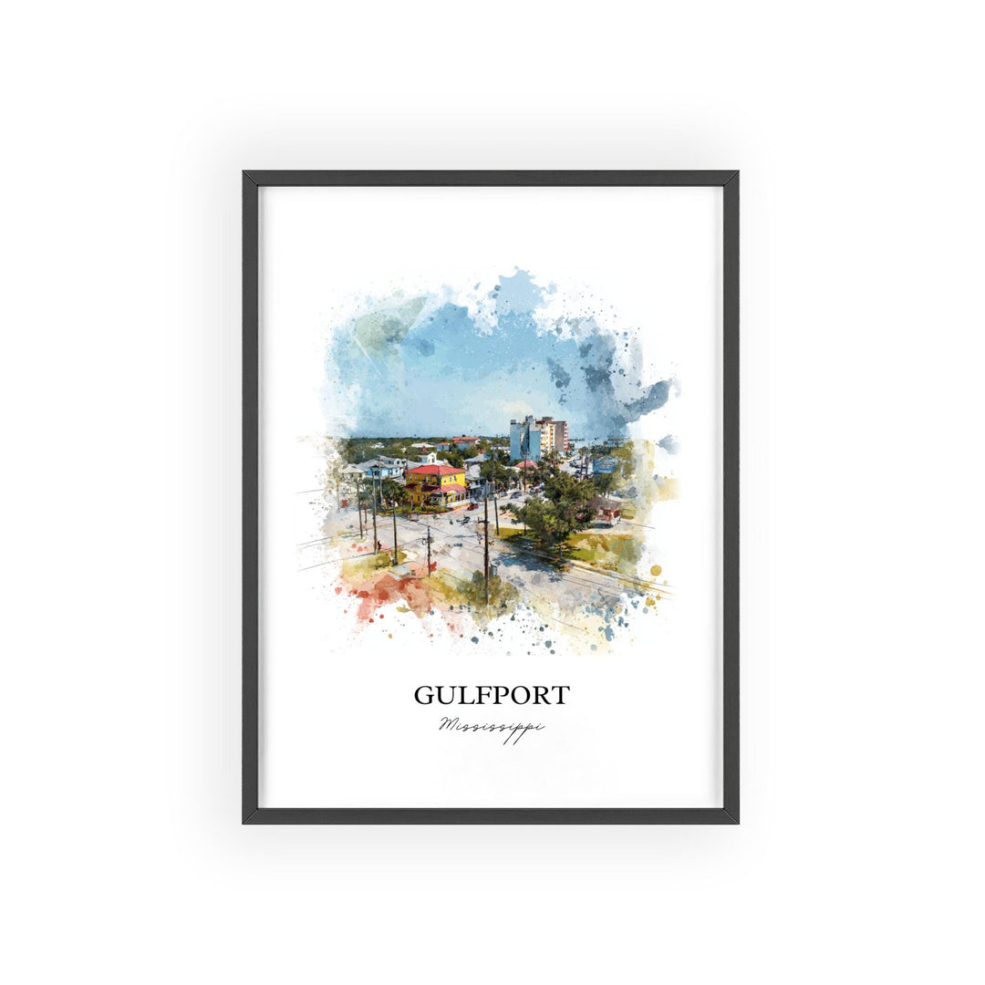 Gulfport, Mississippi – Watercolor Art Print