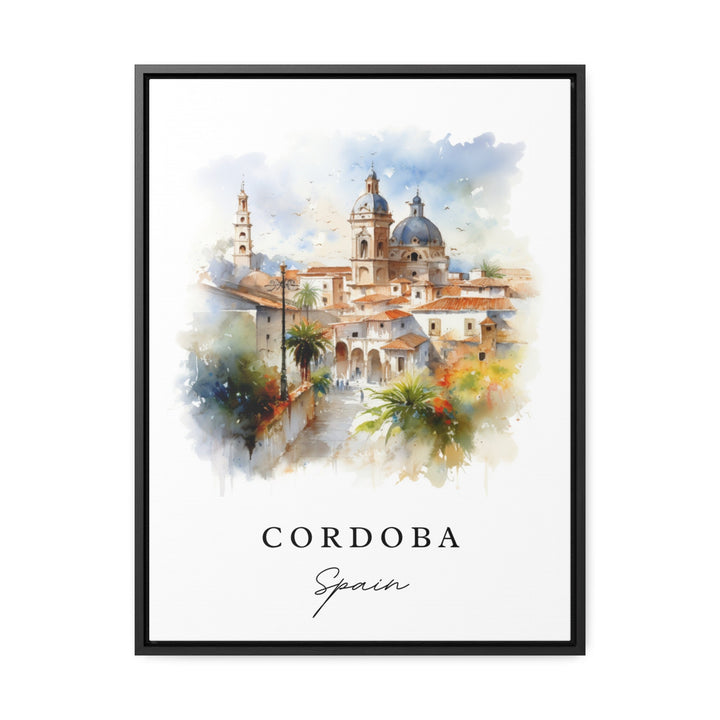 Cordoba traditional travel art - Spain, Cordoba poster, Wedding gift, Birthday present, Custom Text, Personalized Gift