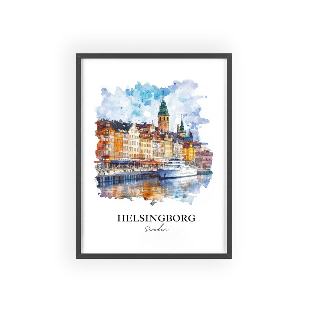 Helsinborg, Sweden – Watercolor Art Print