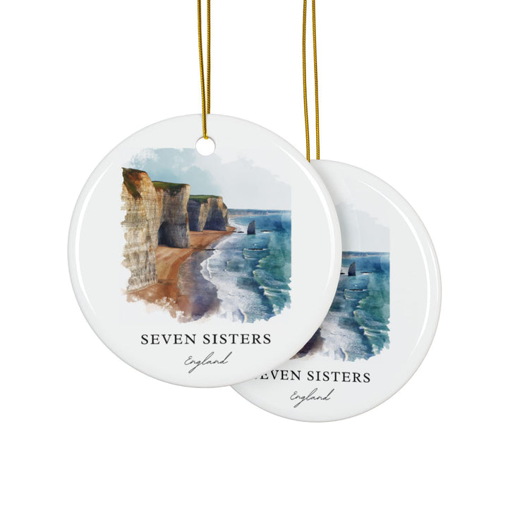 Seven Sisters Ornament: Unique Seven Sisters Souvenir, England Xmas Decor, and Authentic Seven Sisters England Gift