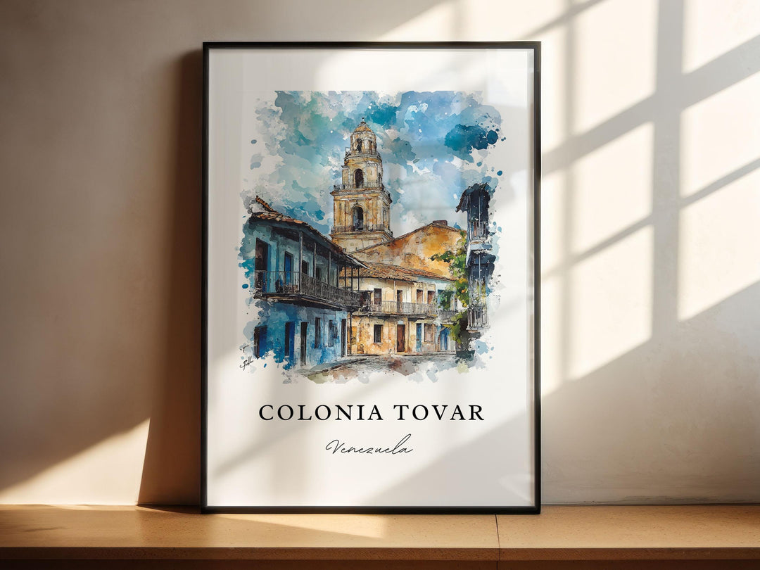 Colonia Tovar Wall Art, Venezuela Print, Colonia Tovar Watercolor Art, Venezuela Art Gift,