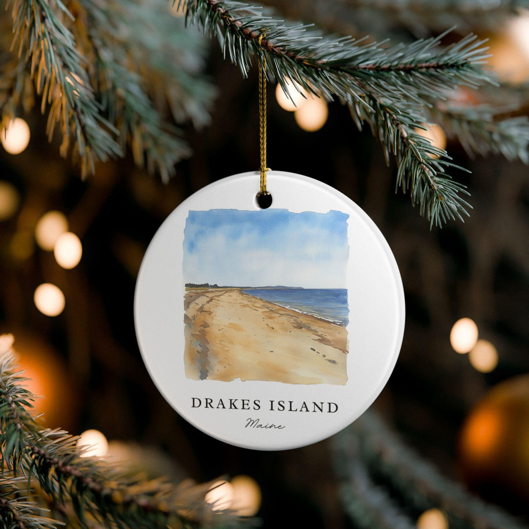 Drakes Island Ornament: Unique Drakes Island Souvenir, Maine Xmas Decor, and Authentic Drakes Island ME Gift