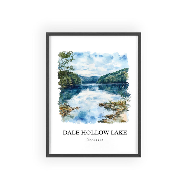 Dale Hollow Lake Wall Art, Celina TN Print, Tennessee Watercolor Art, Dale Hollow Lake Gift, Travel Print, Travel Poster, Housewarming Gift