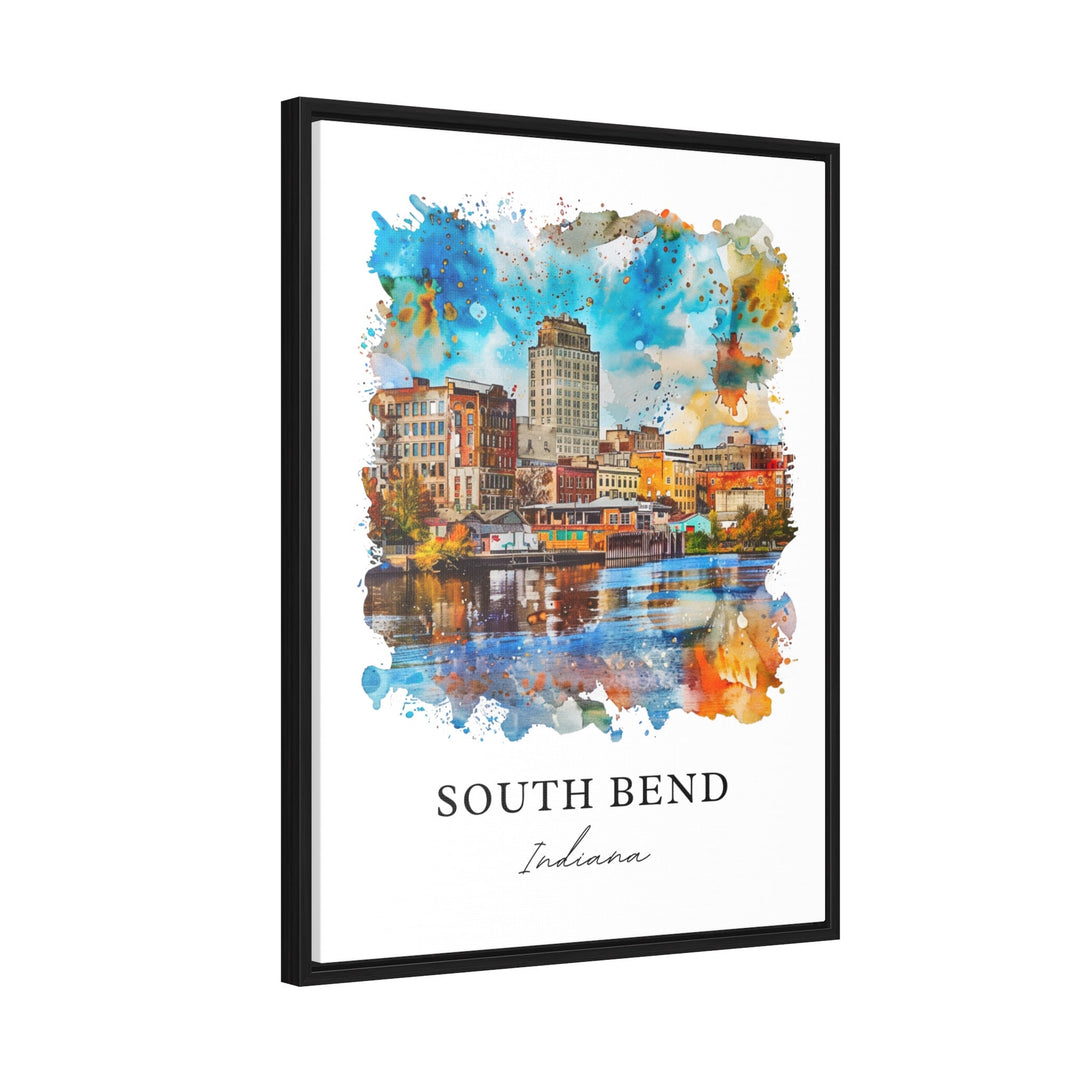 South Bend IN Wall Art, South Bend Print, South Bend Watercolor, Notre Dame South Bend Gift,