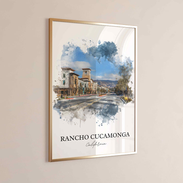 Rancho Cucamonga Art, Rancho Cucamonga Print, California Art, San Gabriel Mountains Gift, Travel Print, Travel Poster, Housewarming Gift