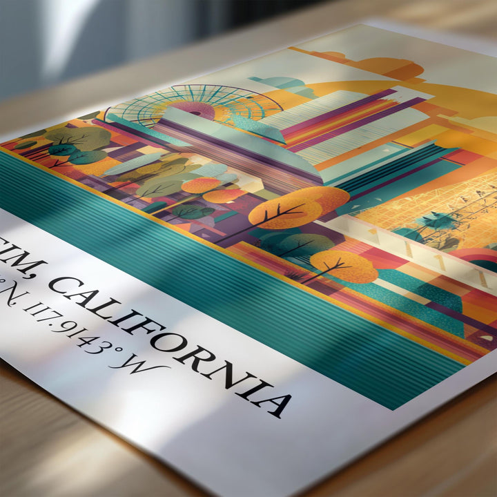 Anaheim CA Art, Anaheim Retro Travel Art, Anaheim Home Decor, Anaheim California Gift, Cali Travel Art, Travel Prints, Housewarming Gift