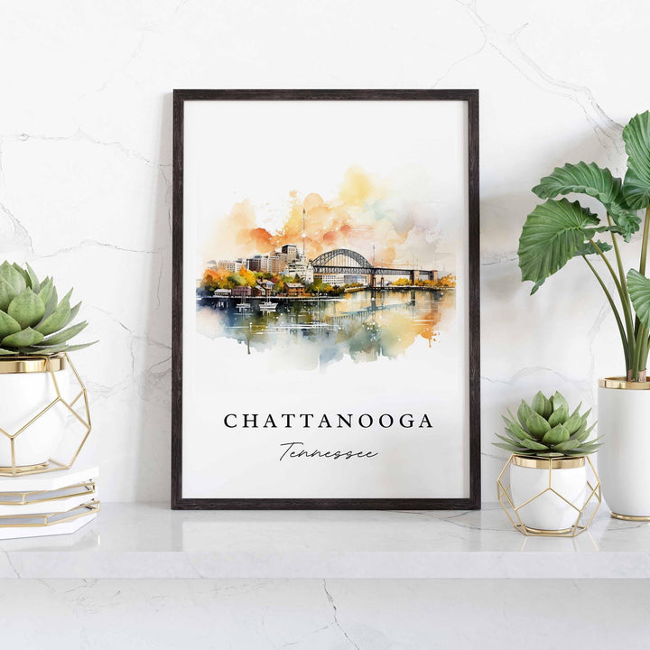 Chattanooga TN wall art - Tennessee, Chattanooga poster, Wedding gift, Birthday present, Custom Text, Personalized Gift