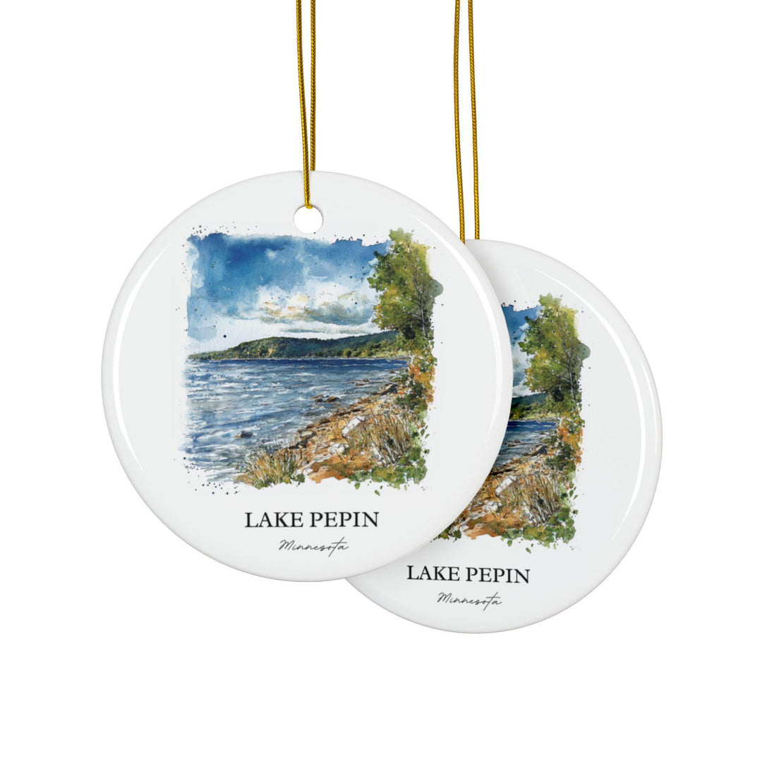 Lake Pepin MN Ornament: Unique Lake Pepin Souvenir, Lake Pepin Xmas Decor, and Authentic Lake Pepin Gift