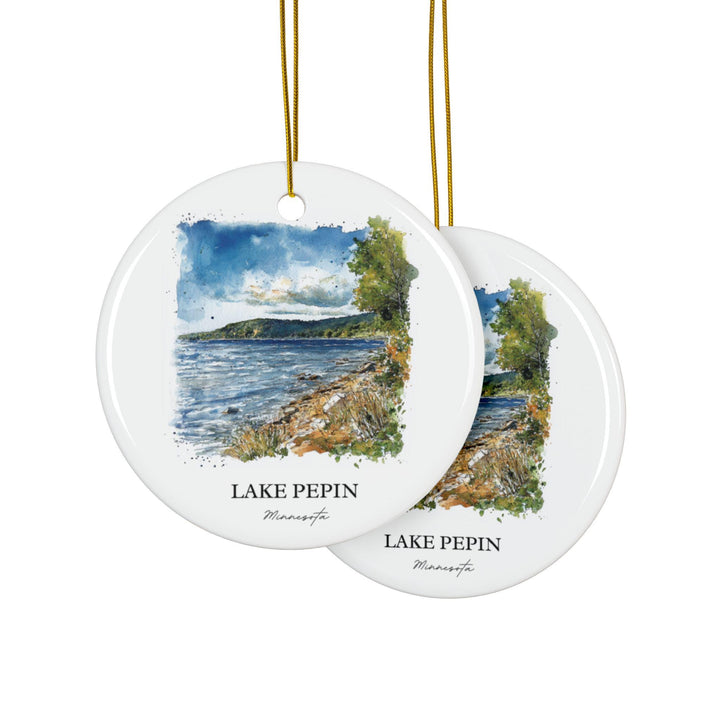 Lake Pepin MN Ornament: Unique Lake Pepin Souvenir, Lake Pepin Xmas Decor, and Authentic Lake Pepin Gift