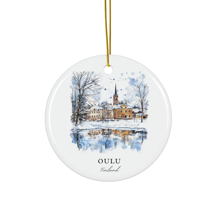 Oulu Finland Ornament: Unique Oulu Souvenir, Oulu Xmas Decor, and Authentic Finnish Christmas Gift