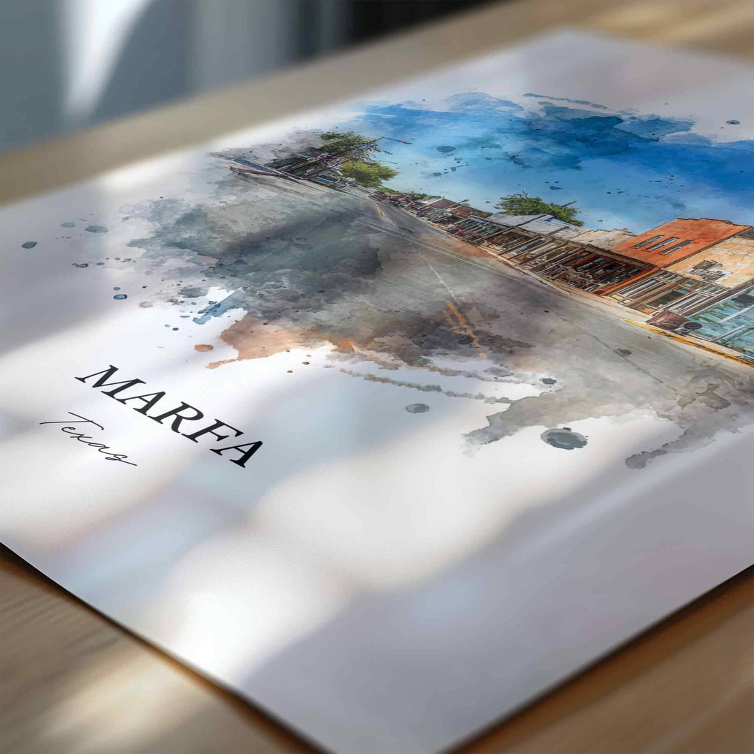 Marfa, Texas – Watercolor Art Print