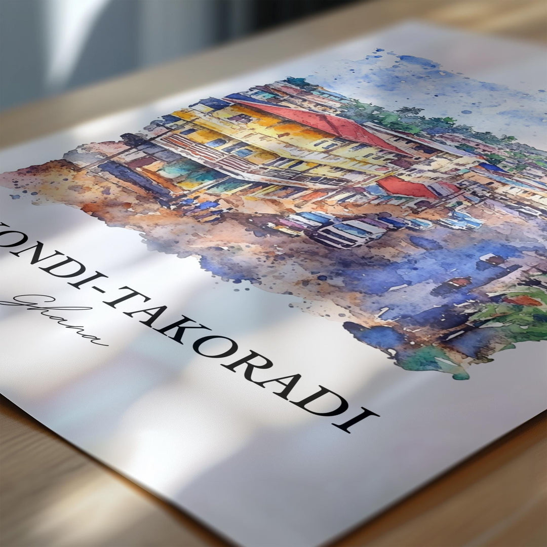 Sekondi-Takoradi, Ghana – Watercolor Art Print
