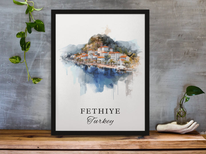 Fethiye Turkey wall art - Turkey, Fethiye poster, Fethiye Wedding gift, Fethiye Birthday present, Custom Text, Personalised Gift