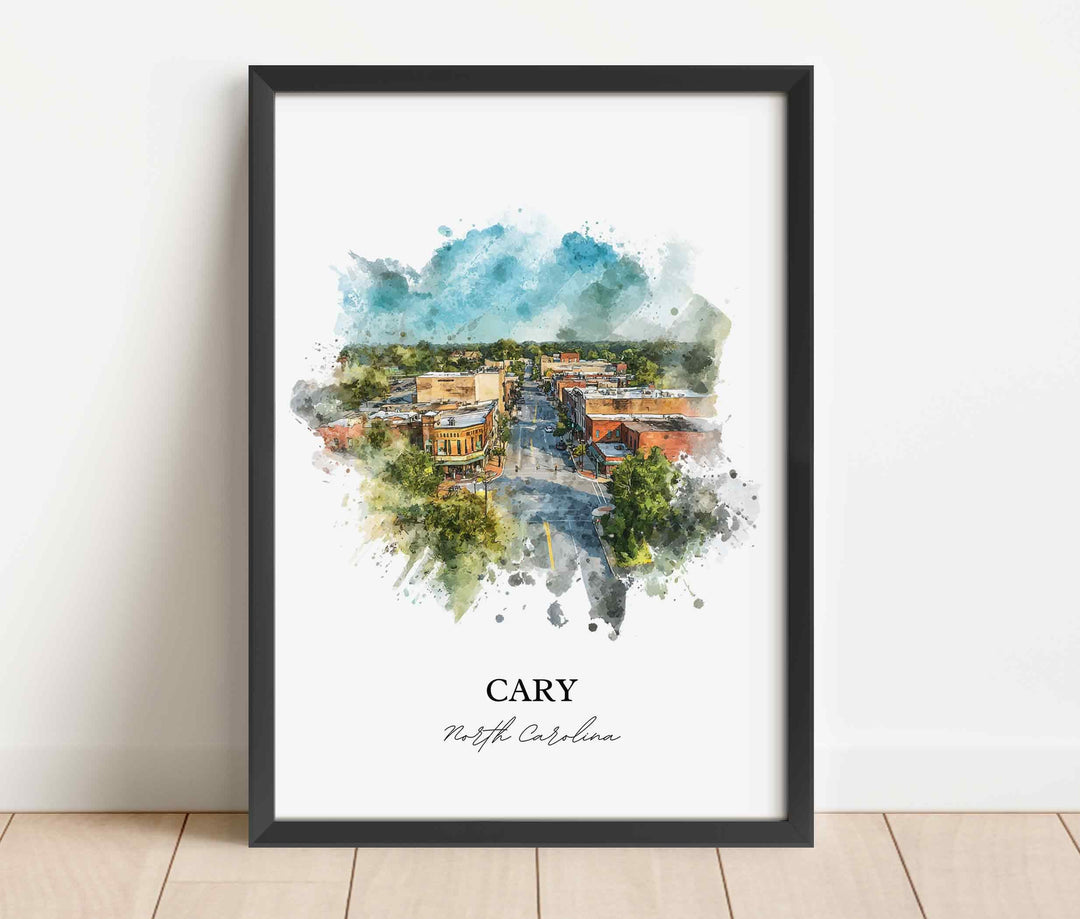 Cary, North Carolina – Watercolor Art Print
