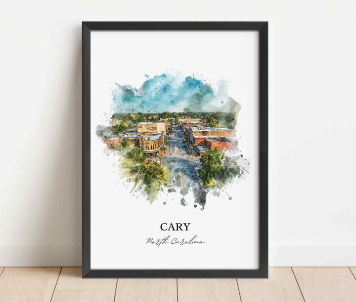 Cary, North Carolina – Watercolor Art Print