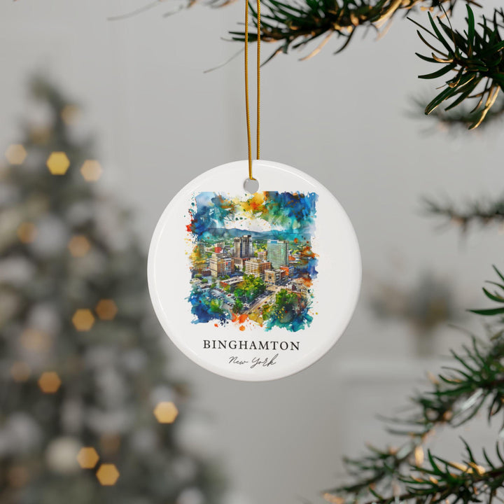 Binghamton NY Ornament: Unique Binghamton Souvenir, Binghamton Xmas Decor, and Authentic Binghamton NY Gift