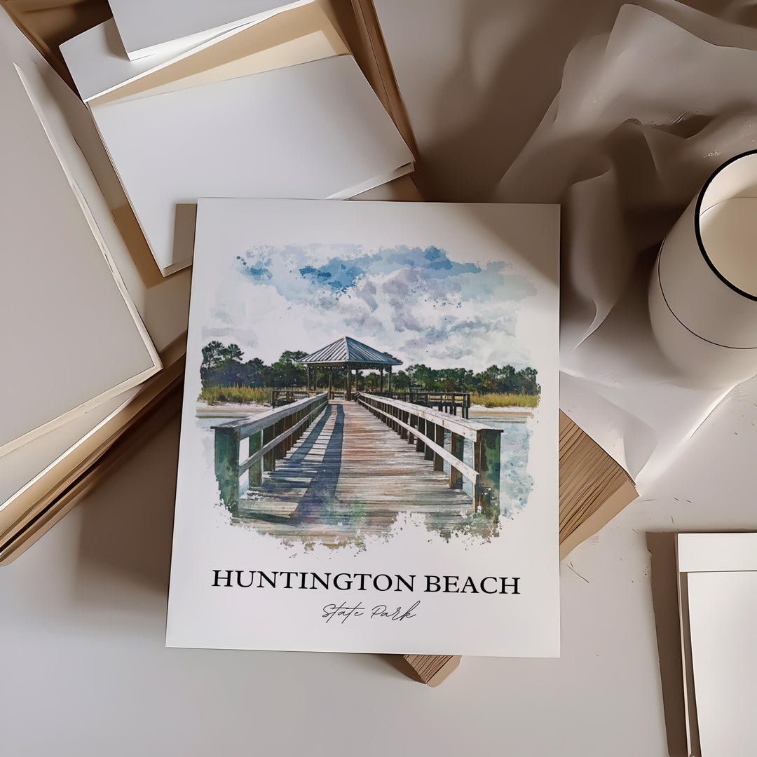 Huntington Beach SC Wall Art, Georgetown County Print, SC Artwork, Huntington Beach SC Gift, Travel Print, Travel Poster, Housewarming Gift
