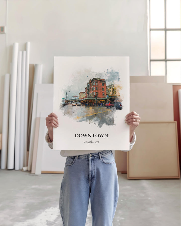 Austin, Texas – Watercolor Art Print