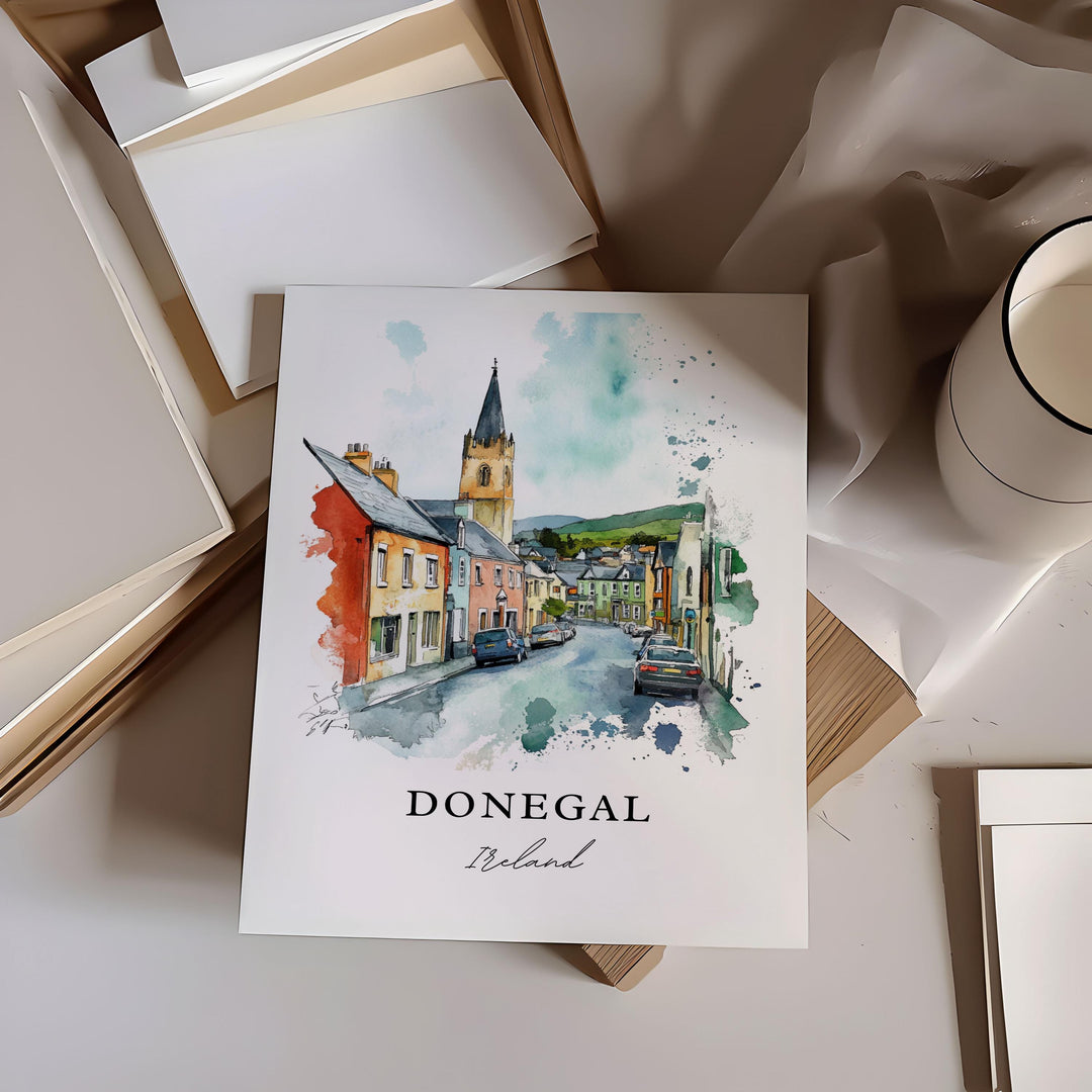 Donegal Wall Art, Donegal Ireland Print, County Donegal Watercolor Art, River Eske Gift, Travel Print, Travel Poster, Housewarming Gift
