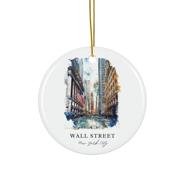 Wall Street NYC Ornament: Unique Wall Street Souvenir, Wall Street Xmas Decor, and Authentic Lower Manhattan Christmas Gift