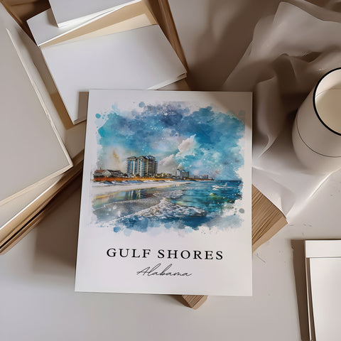 Gulf Shores AL Wall Art, Alabama Print, Gulf Shores Wall Art, Gulf Shores Gift, Travel Print, Travel Poster, Travel Gift, Housewarming Gift