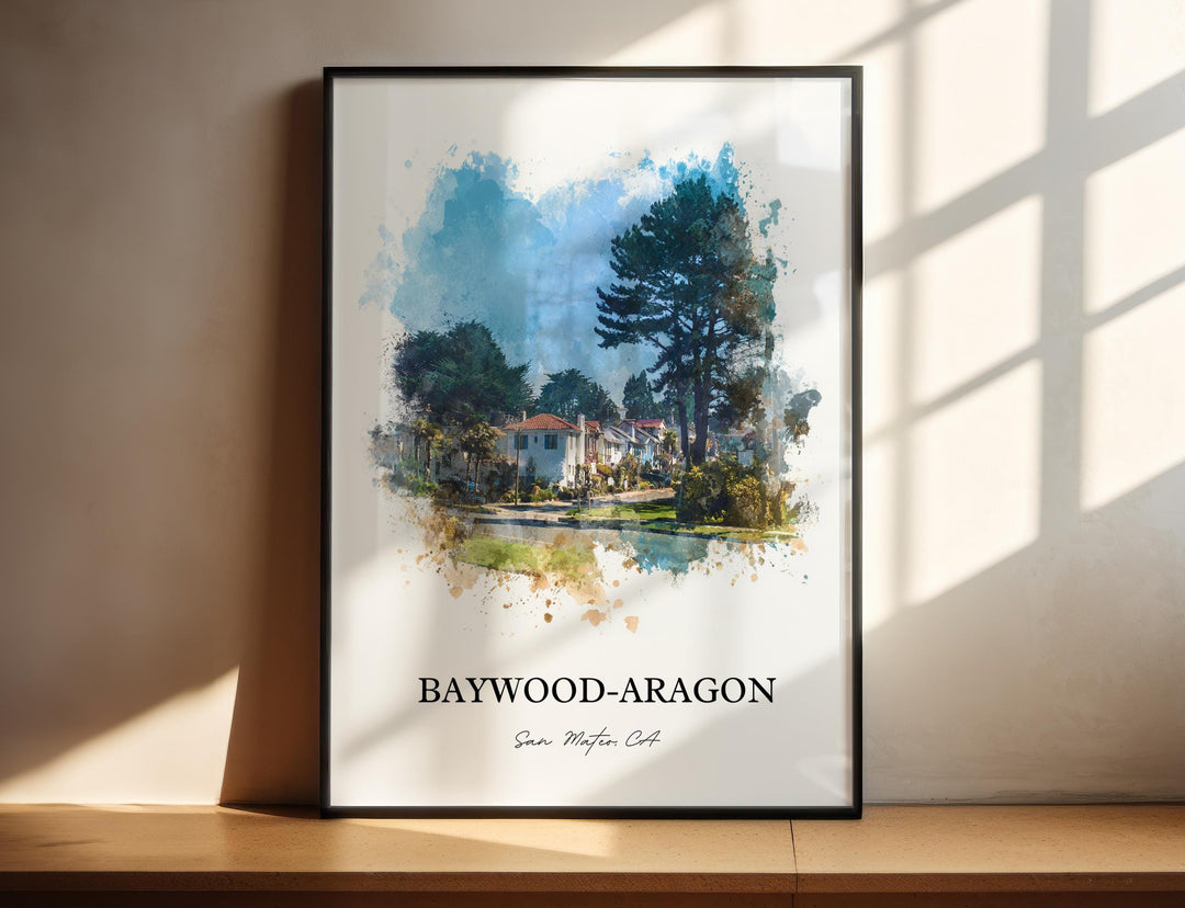 San Mateo, California – Watercolor Art Print