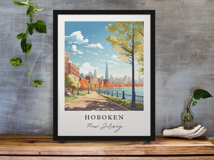 Hoboken NJ Modern wall art - New Jersey, Hoboken poster, Hoboken NJ Wedding gift, Birthday present, Custom Text, Personalised Gift