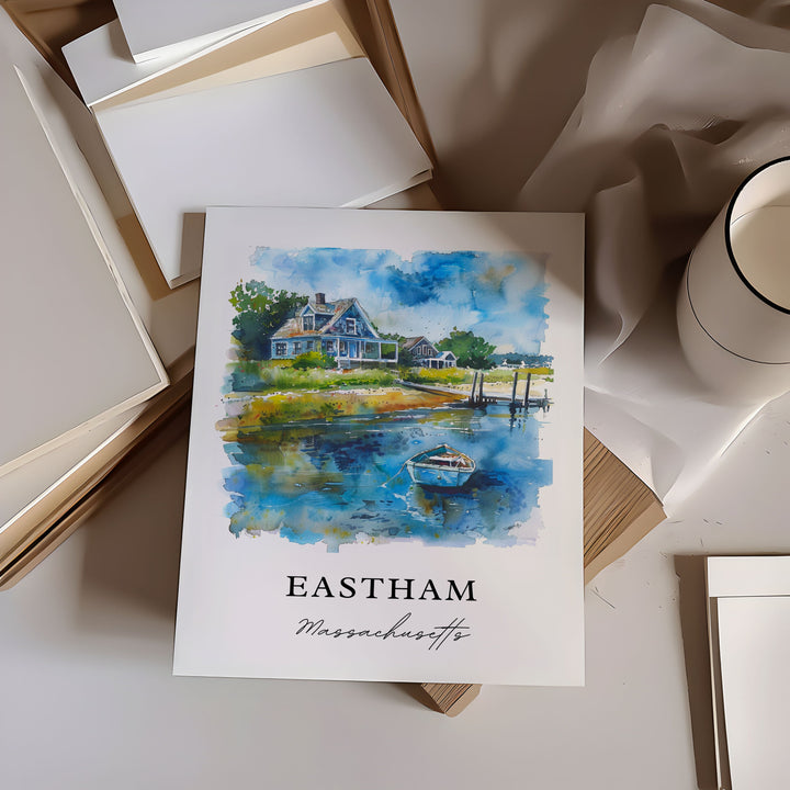 Eastham MA Wall Art, Barnstable MA Print, Eastham Watercolor, Cape Cod Mass. Gift,