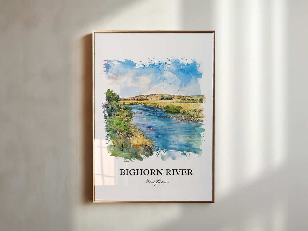 Bighorn River, Montana, USA – Watercolor Art Print