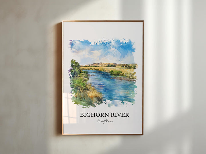 Bighorn River, Montana, USA – Watercolor Art Print