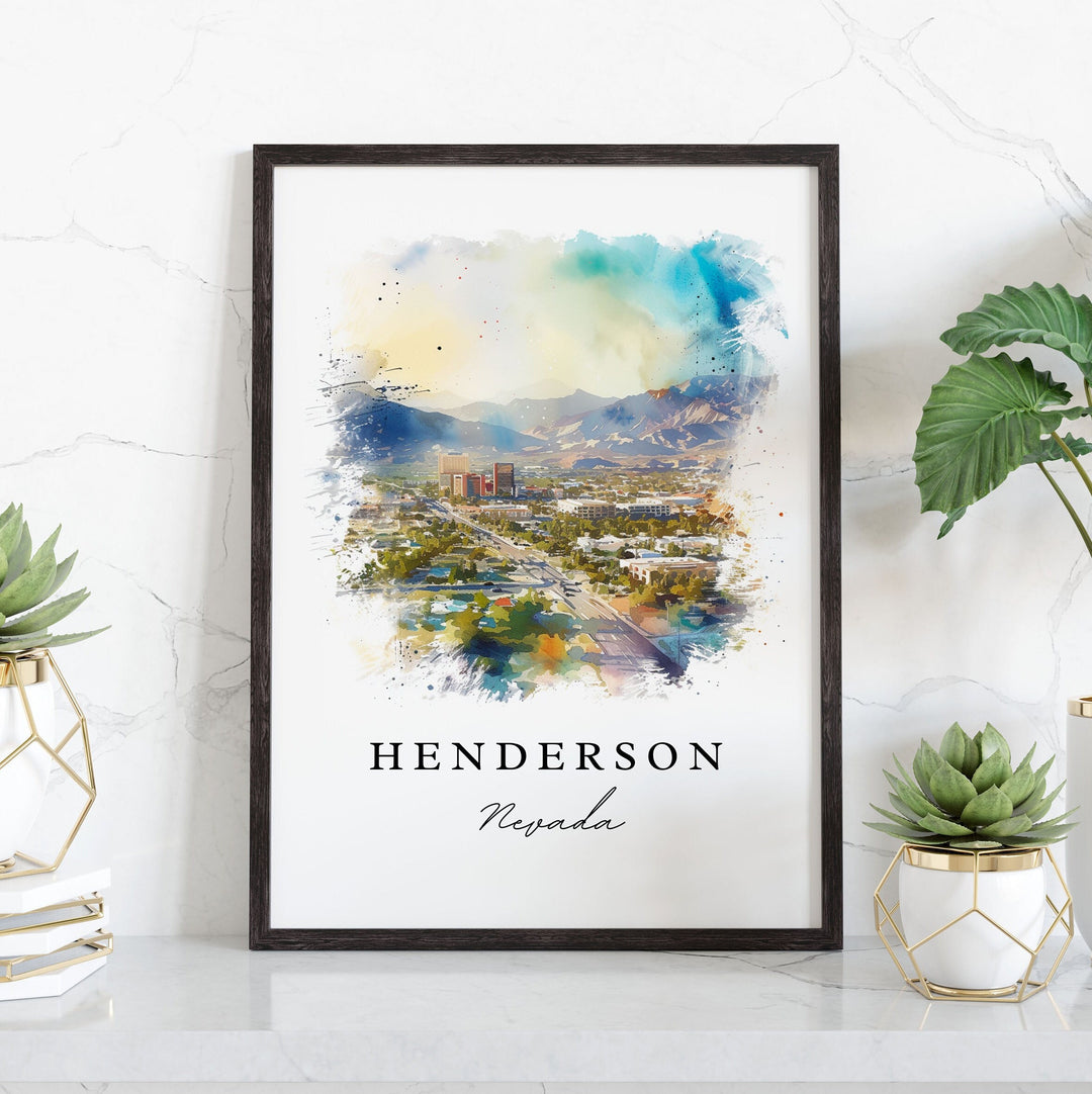 Henderson NV wall art - Nevada, Henderson print, Henderson Nevada Wedding gift, Birthday present, Custom Text, Perfect Gift