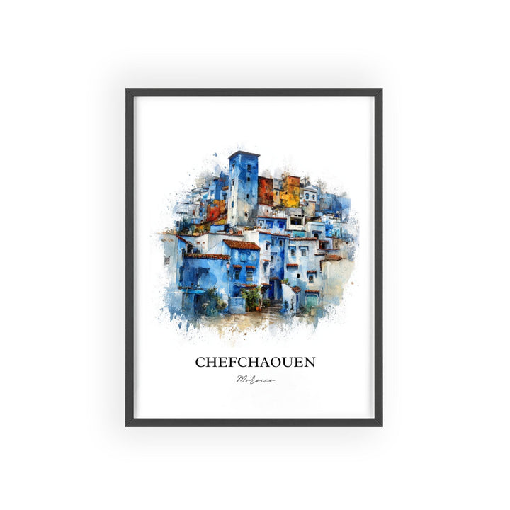 Chefchaouen, Morocco – Watercolor Art Print