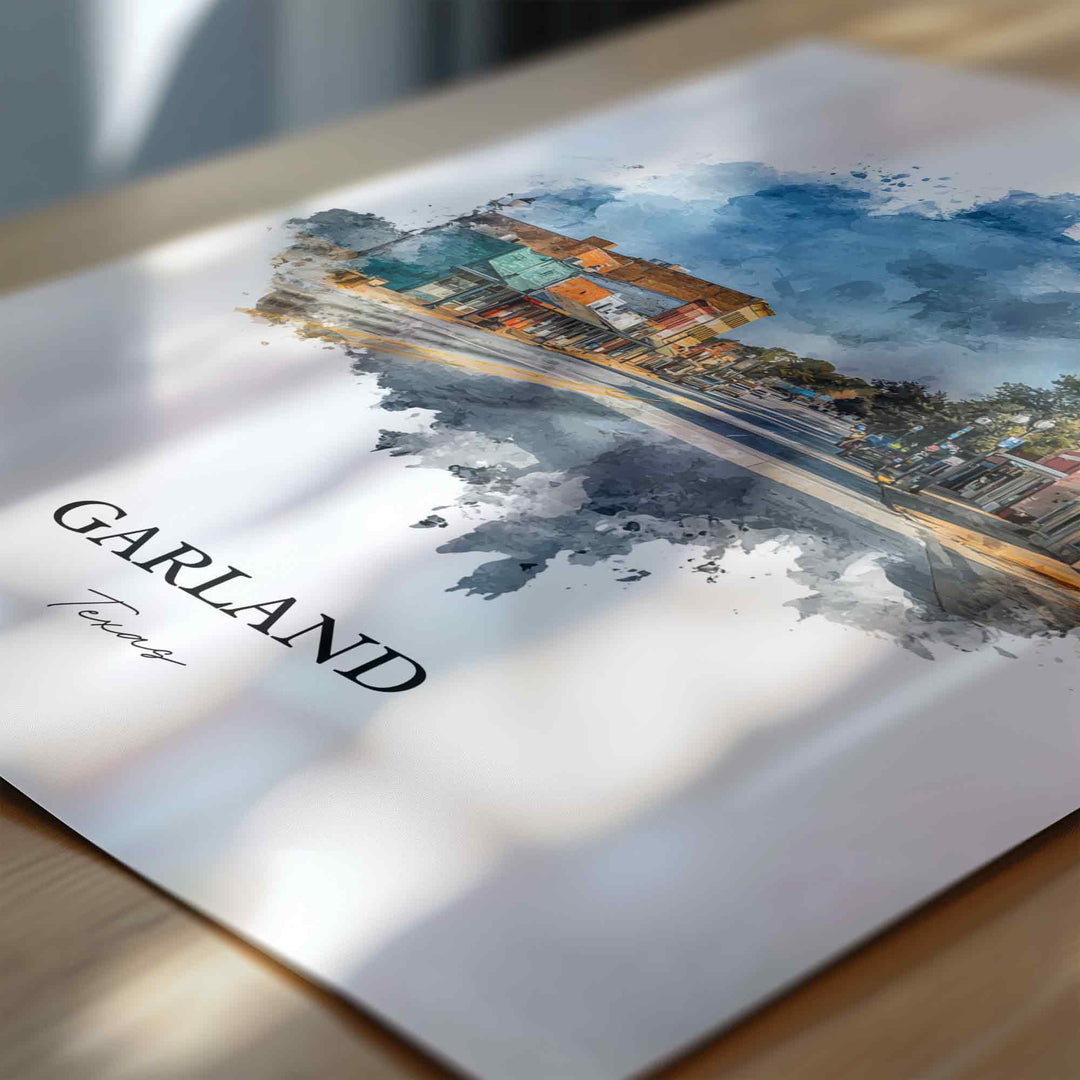 Garland, Texas – Watercolor Art Print