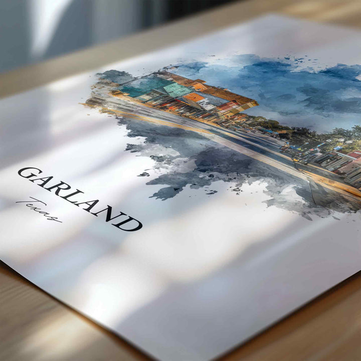 Garland, Texas – Watercolor Art Print