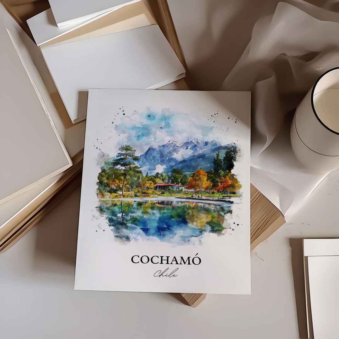 Cochamó Wall Art, Llanquihue Province Print, Chile Watercolor Art, Cochamó Gift, Travel Print, Travel Poster, Housewarming Gift