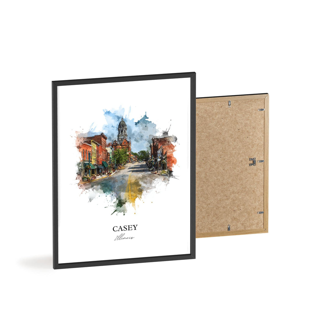 Casey, Illinois – Watercolor Art Print