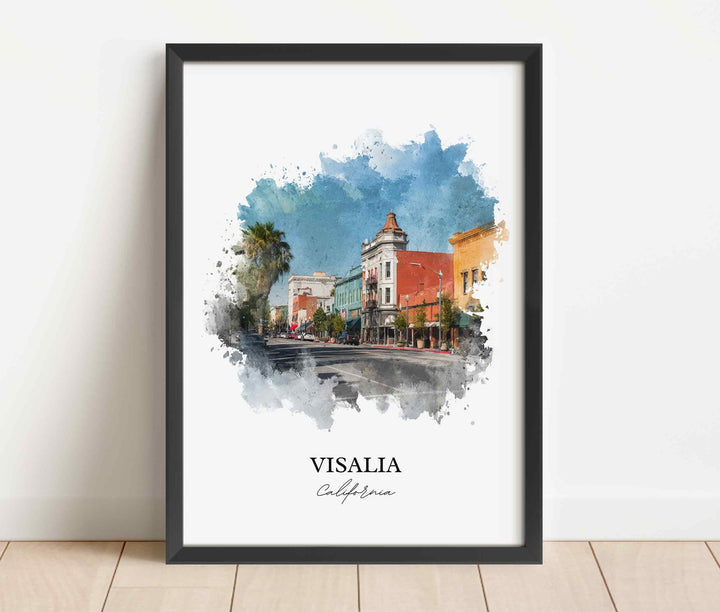 Visalia, California – Watercolor Art Print