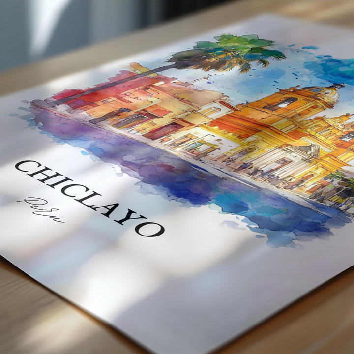 Chiclayo Wall Art, Chiclayo Peru Print, Peru Watercolor Art, Chiclayo Gift, Travel Print, Travel Poster, Housewarming Gift