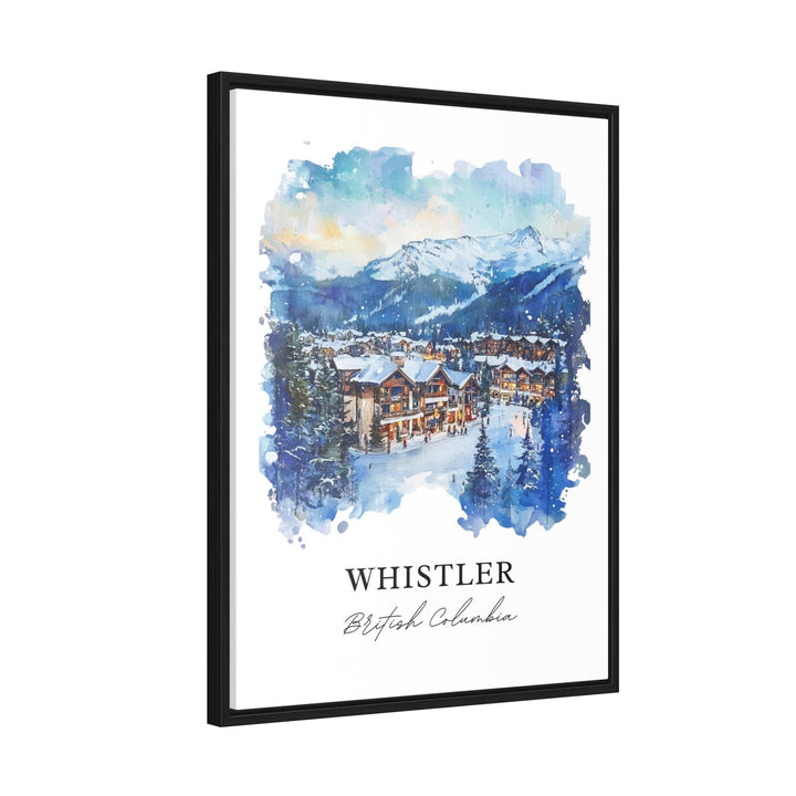 Whistler BC Wall Art, Whistler Village Print, Whistler Ski Watercolor, Vancouver Ski Gift, Travel Print, Travel Poster, Housewarming Gift