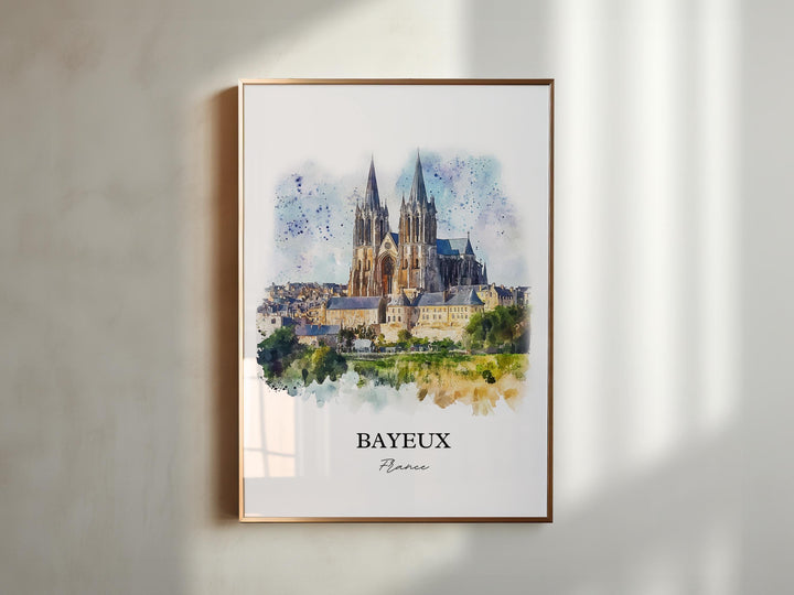 Bayeux France Wall Art, Normandy Region Print, France Watercolor Art, Bayeux Gift, Travel Print, Travel Poster, Housewarming Gift
