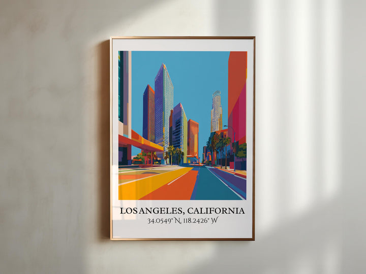 Los Angeles Art, Los Angeles Retro Travel Art, LA Home Decor, California Gift, California Travel Art, Travel Prints, Housewarming Gift