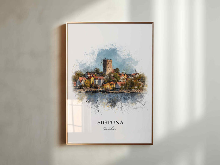 Sigtuna, Sweden – Watercolor Art Print