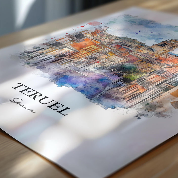 Teruel Spain Travel Print Wall Art Teruel Wall Hanging Home Décor Aragon Region Gift Art Lovers Spain Art Lover Gift Teruel Poster