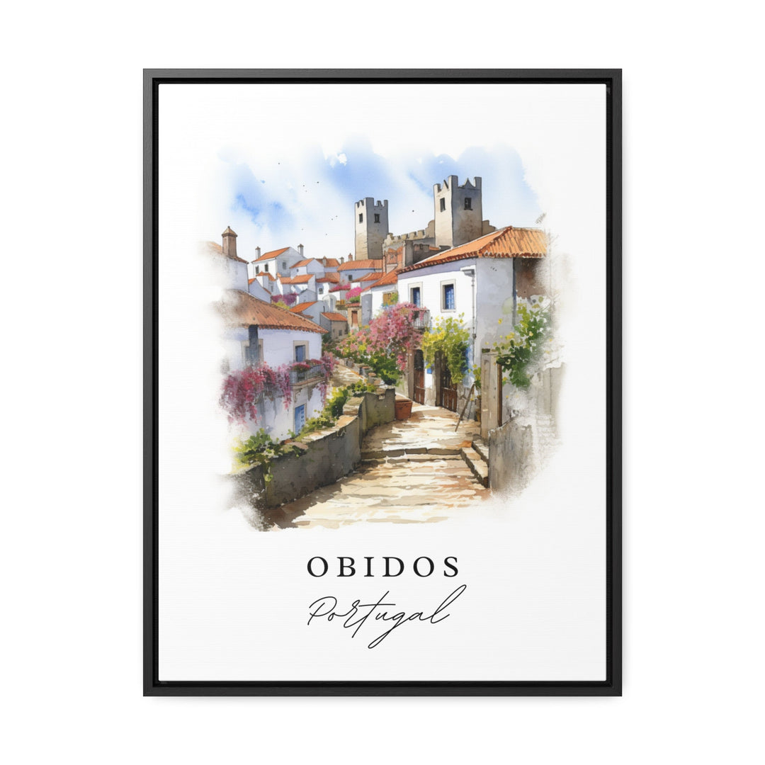 Obidos Portugal wall art - Portugal, Obidos poster, Obidos Wedding gift, Oeste Region present, Custom Text, Personalized Gift