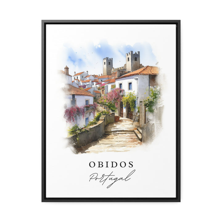 Obidos Portugal wall art - Portugal, Obidos poster, Obidos Wedding gift, Oeste Region present, Custom Text, Personalized Gift