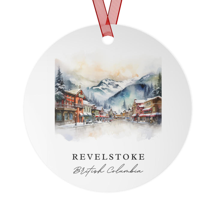 Revelstoke BC Metal Ornament: Unique Revelstoke Souvenir, Revelstoke Xmas Decor, and Authentic Revelstoke Xmas Gift