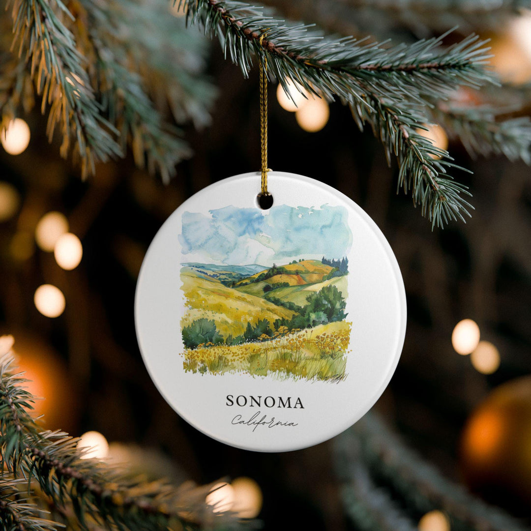 Sonoma California Ornament: Unique Sonoma Souvenir, Wine Country Xmas Decor, and Authentic Sonoma CA Gift